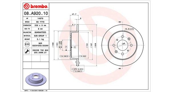 MAGNETI MARELLI Тормозной диск 360406079400